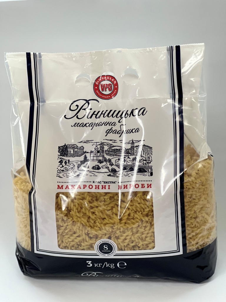 Макаронні вироби фігурні ВІННИЦЬКА МАКАРОННА ФАБРИКА Спіраль 3 кг